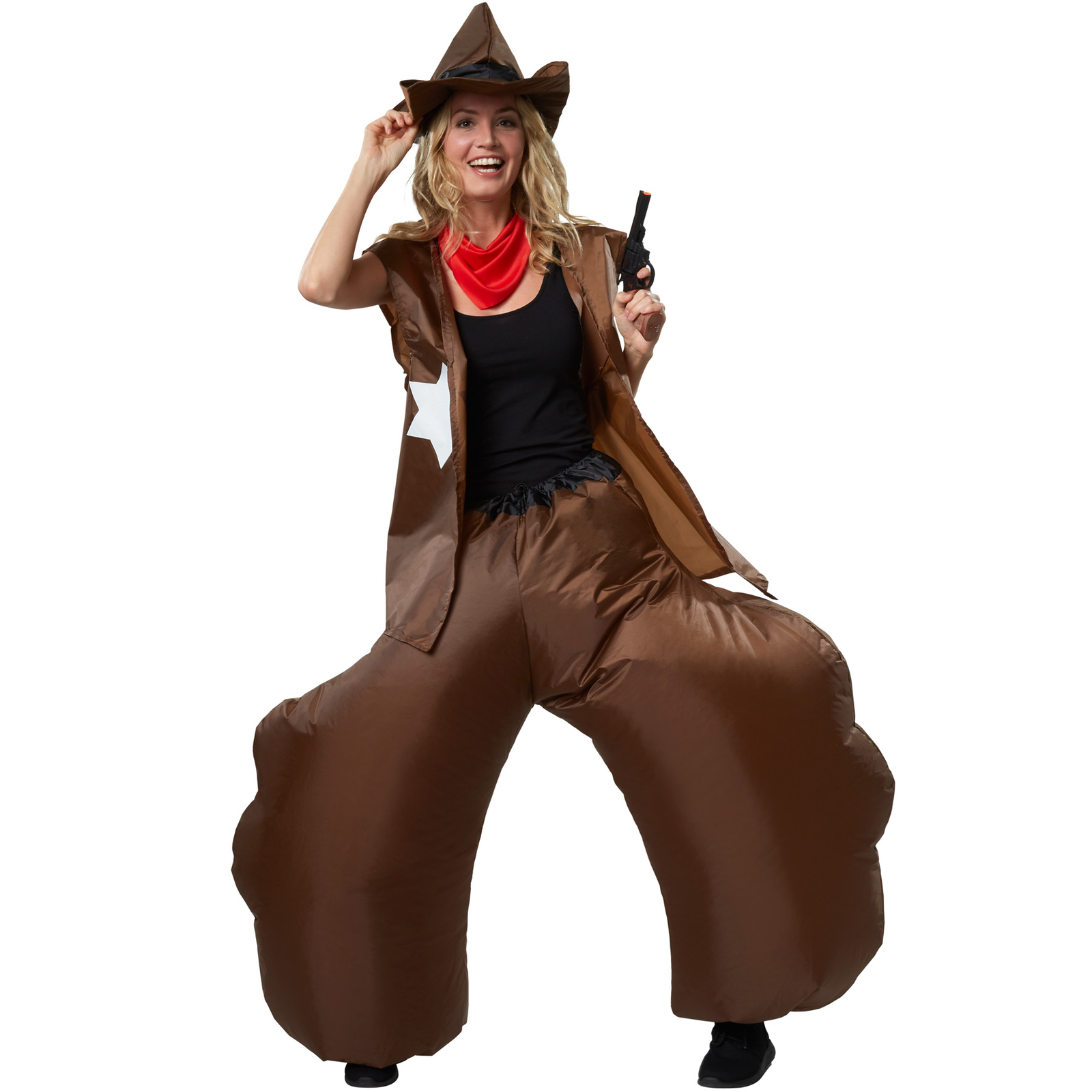 Inflatable Unisex Costume Cowboy Wild Western Blowup Outfit Fancy Dress