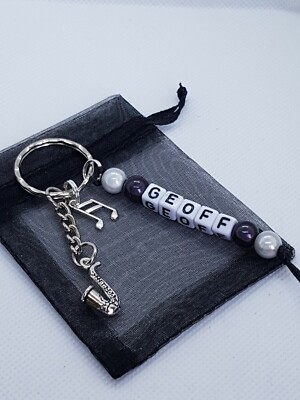 Personalised saxophone Keyring, music gifts, music keyring, wind