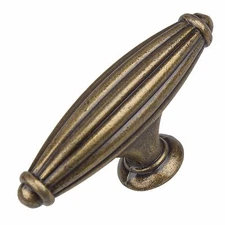 GlideRite 2-1/2" Fluted Cabinet Hardware Knob Antique Brass - 4047-AB-1