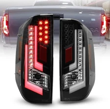 2014-2021 Tail Lights Black Clear For Toyota Tundra LED Tube Brake Rear Lamps