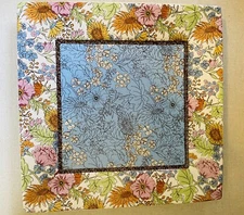 222 Fifth Floral Revelry Dinner Plate 10 1/2" White Floral Border Never Used