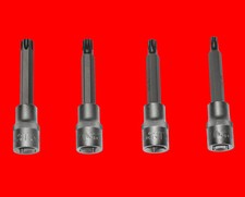 4 x TORX T-Profil Stecknuss 1/2 Steckschlüssel Nuss T40 T45 T50 T55 x 100mm Lang