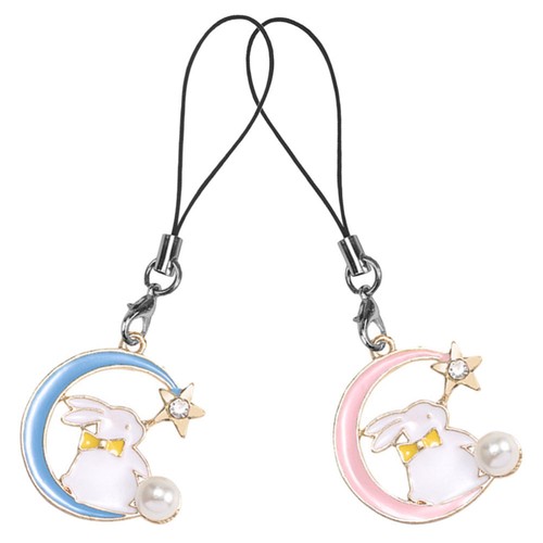 2 Pcs Alloy Pendant Keychain Men and Women Student Kawaii Phone Charm - 第 12/12 張圖片