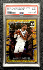 SSP /10 PSA 9 MINT 2017 LaMARCUS ALDRIDGE PANINI DONRUSS OPTIC GOLD PRIZM G1899