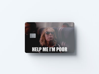 Help Me I m Poor Design Kreditkartenaufkleber kleiner Chip Skin Debit Cover Hülle