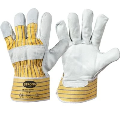 STRONGHAND Arbeitshandschuhe Rindvollleder Handschuhe BOMBAY Lederhandschuhe Gr. 10,5