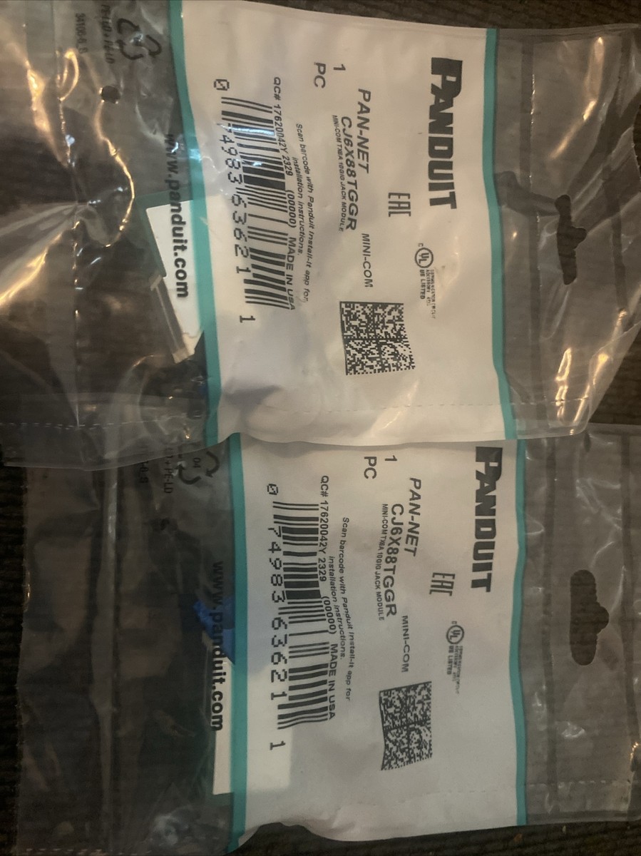 Panduit CJ6X88TGGR Cat6a 10 Gig Mini-Com Jack Green | eBay