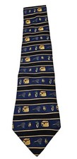 TOMMY HILFIGER Silk Tie Men's Fly Fishing Theme Necktie Made In USA! EUC Italian