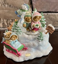 Cherished Teddies 105592 Skaters Waltz Action Music Box 2002 Enesco 10th Anniv.