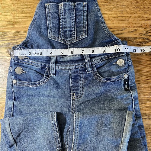 Silver Jeans Girls Nisha Denim Bib Overalls Size 5 Blue Cotton Blend Stretch - Picture 14 of 16