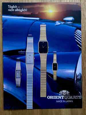 Orient Quartz Made in Japan 8 Seiten Original 1985 Vintage Watch Advert Werbung
