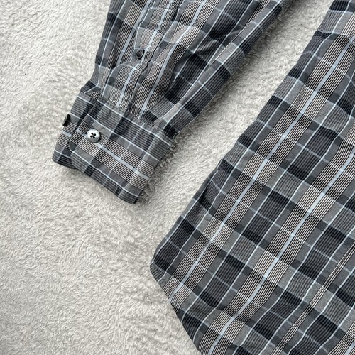 J. Ferrar Mens Button Up Shirt Medium Tall Gray Long Sleeve Pockets - Picture 6 of 14