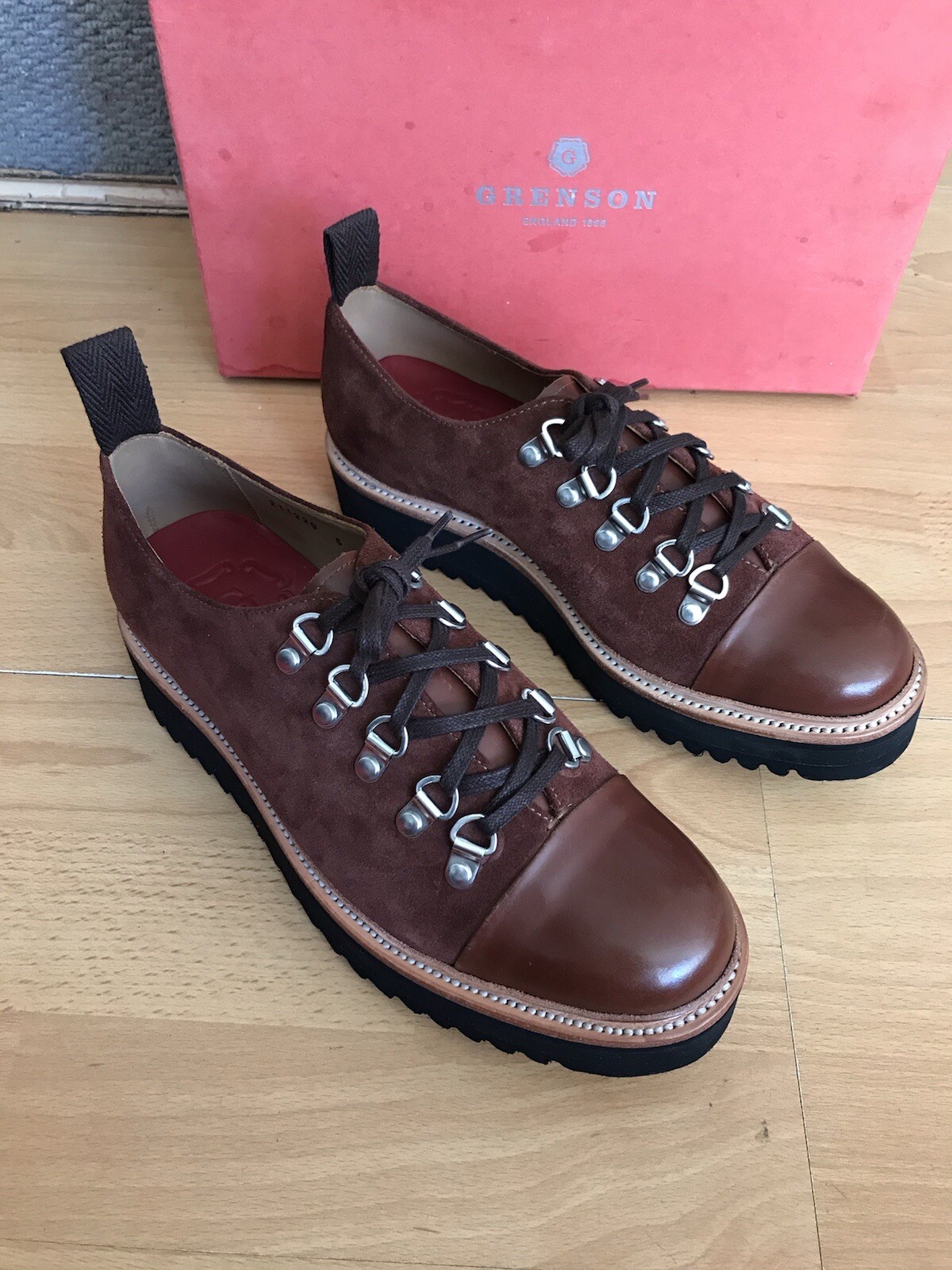SAOLA Grenson Derby da donna in pelle marrone UK 5 EU 38