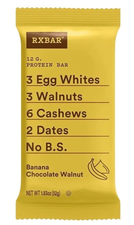 32 RX Bars RXBARS Banana Chocolate Walnut Coconut Chocolate Peanut