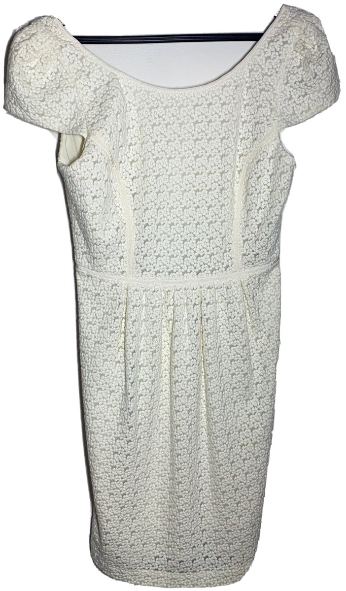 Hoss Intropia Women Floral Lace Sheath Dress Size 42 cream NWT