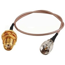 RF pigtail cable SMA female to mini UHF male RG316 30CM
