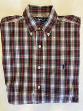 Polo Ralph Lauren Vintage Blake Two-Ply Cotton Check Button Down Shirt Size S