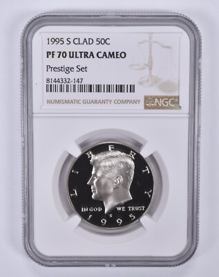1995-S Kennedy Half Dollar CLAD Prestige Set PF70 UCAM NGC Brown Label
