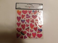 Valentine paper crafts Patterned Heart stickers 39pc