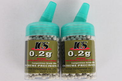 ICS Extreme Precision Softairkugeln BB´s 6mm, 0,20g  (2000 Stück in 2 Flaschen)