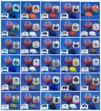 NEW NFL FOOTBALL RETIRED GUMBALL HELMET MINI MAGNET & STICKER -YOU PICK TEAM