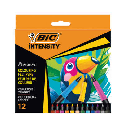 Pack of 12 Bic Intensity 0.7Mm Felt-Tip Medium Point Pen with Water-Based Ink
