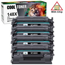 1-4 High Yield Black Toner WITH CHIP For HP 148X W1480X LaserJet Pro 4001 4101