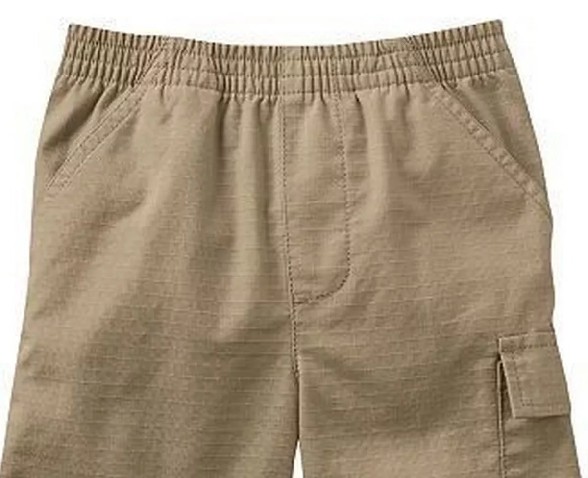 Boys elastic waist khaki shorts sale