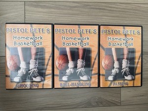 Lot of 3 Pistol Pete's Homework Basketball DVDs Passing Ball Handling  Shooting