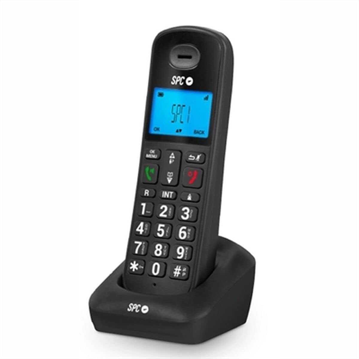 Téléphone fixe sans fil Gossip 2 doté d'un grand écran lumineux rétroéclairé noir