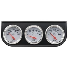Equus Gauge Set 5200; 5000 Series Water Temp, Volt, Oil Pressure White 2 in.