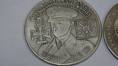 #ad #ad LARGE 1891 1980 GERMAN NAVY U BOAT ADMIRAL KARL DONITZ WWII COMMEMORATIVE $35.00