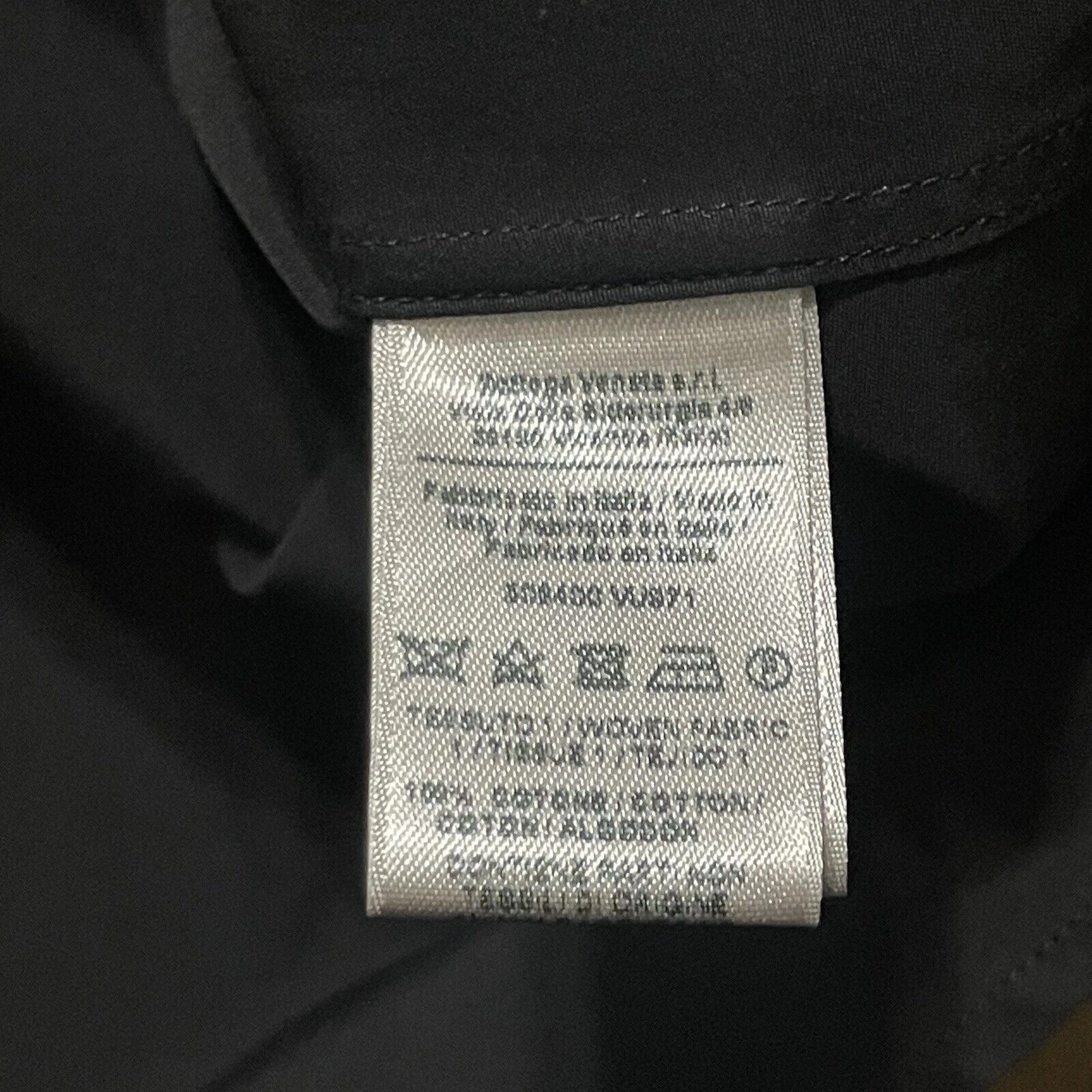 BOTTEGA VENETA Camicia Bottega Venetta Uomo Taglia 39 15 5 Nera Moderna LS Bottoni Tinta Unita Italia