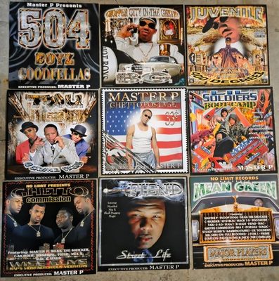#ad #ad NO LIMIT CASH MONEY RECORDS ALBUM FLATS LOT OF 9 Master P Fiend Mean Green etc $150.00