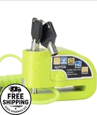 AGPTEK® 110DB MOTORCYCLE BRAKE DISC LOCK ANTI-THEFT WATERPROOF PADLOCK WITH PIN