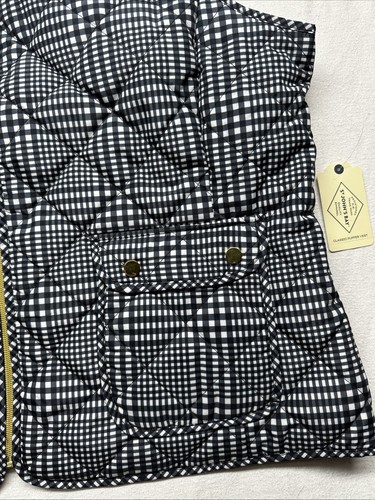 St Johns Bay Quilted Vest SZ XXL Black/white Stripes Zip Closure Brass Snaps NWT - Picture 3 of 14
