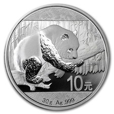 China 30 gram Silver Panda (Random Year) 86.17 per troy oz