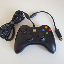 Genuine Official Microsoft Xbox 360 Wired PC Controller Pad in Black #22436