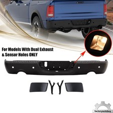 For 2009-2018 Dodge Ram 1500 Black Rear Step Bumper Assembly With Sensor Holes For 2009-2018 Dodge Ram 1500 Black Rear Step Bumper Assembly With Sensor Holes