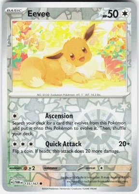 Eevee Reverse Holo Common SV06: Twilight Masquerade 135/167 NM