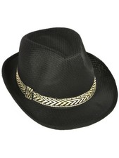 Childs Modern Black Mesh Fashion Fedora With Contrasting Hat Band