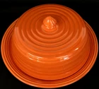 New ListingBAUER RING WARE ORANGE-RED GLAZE COVERED BUTTER DISH