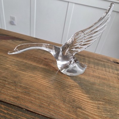 Vintage Heisey Clear Glass Crystal Goose Geese Wings Up 1940's