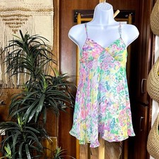 Vintage Victoria Secret Gold Label Babydoll Chemise S  Sheer Floral Lingerie