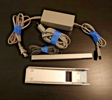 Official OEM Original Nintendo Wii Power Cord AV Cables Sensor Bar Stand Bundle.