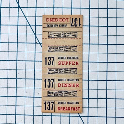 Ringling Bros Barnum Bailey Circus Winter Quarters Meal Ticket Sarasota Florida