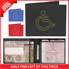 Soft Leather Disabled Blue Badge Holder with Timer Wallet – Secured Disability