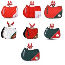 Gallop Shop Santa Claus Christmas Saddle Pad / Numnah Cloth with Free Ears