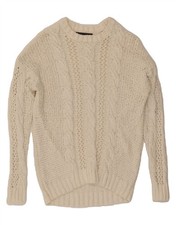 MARKS & SPENCER Womens Boat Neck Jumper Sweater UK 10 Small Off White DL15