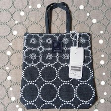 mina perhonen Toast Bag Gray Embroidered Tote New
